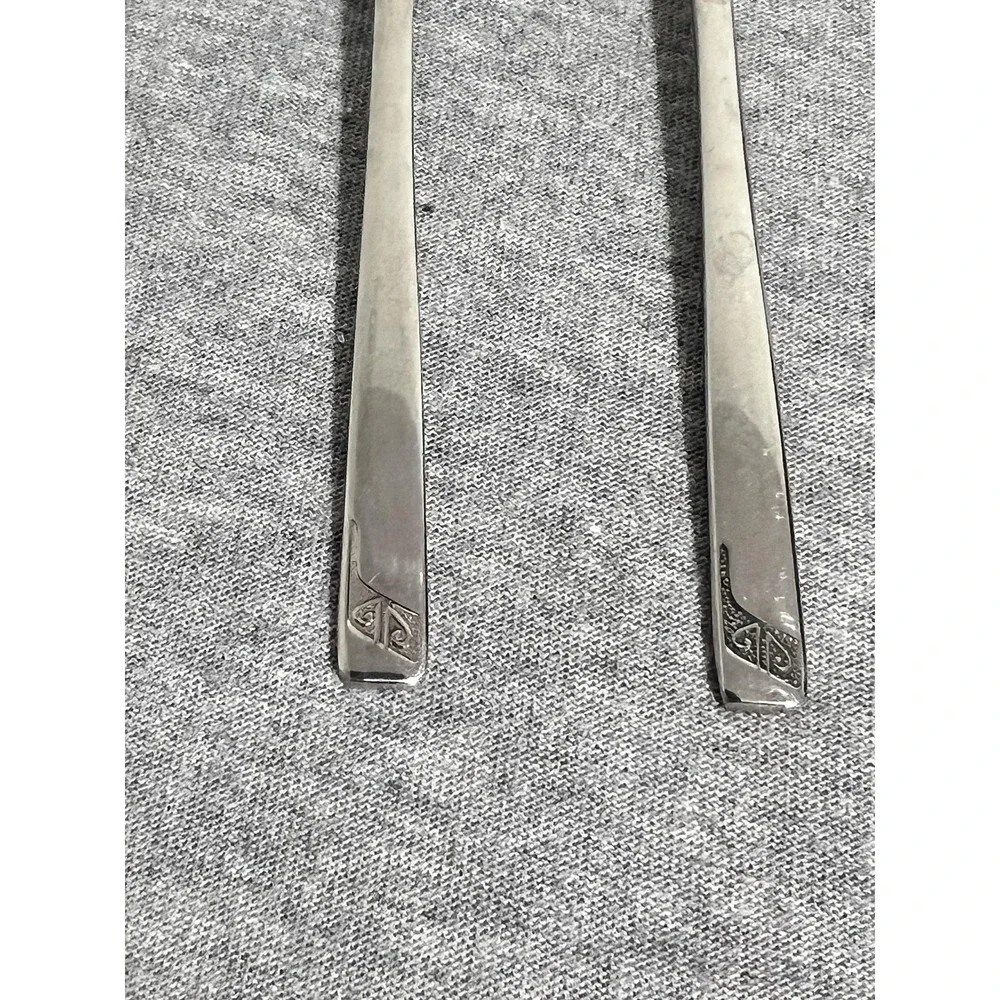 Set 6 Stainless Steel Teaspoons 18-8 Flatware Celtic Scroll Pattern Silverware